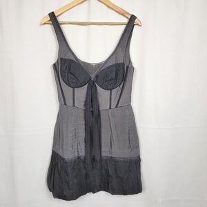 BCBGMAXAZRIA Grey & Black Bubble Dress #830